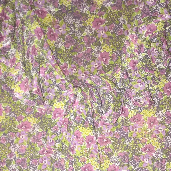 Anthro Fei Floral Tie Bow Silk Ruffle Blouse Tank - Picture 3 of 8